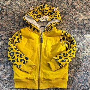 EUC mini boden cheetah zip up hoodie 4-5y